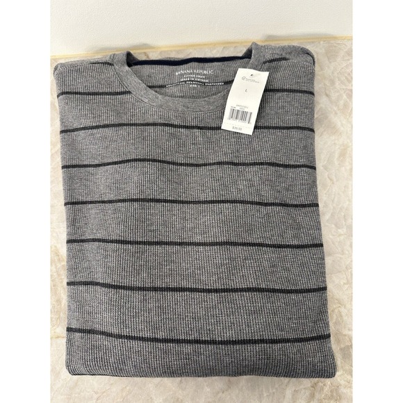 Banana Republic Other - Banana Republic Mens Large Waffle Knit Fitted Crew Long Sleeve Cotton Sh…